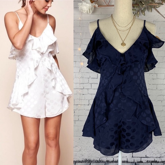 Selfie Leslie Pants - Saint Secrets Polka Dot Ruffle Romper